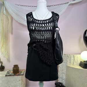 Vintage Crochet Mesh Tank | Size Small